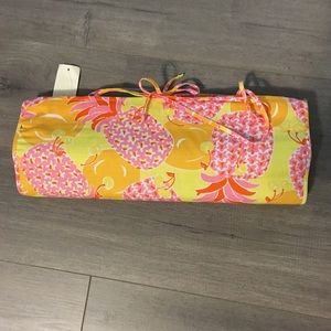 New Vintage Lilly Pulitzer Bamboo Beach Mat Sunrise Pina Colada